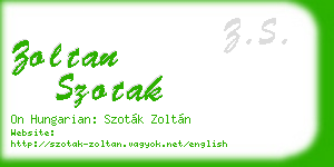 zoltan szotak business card