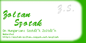 zoltan szotak business card